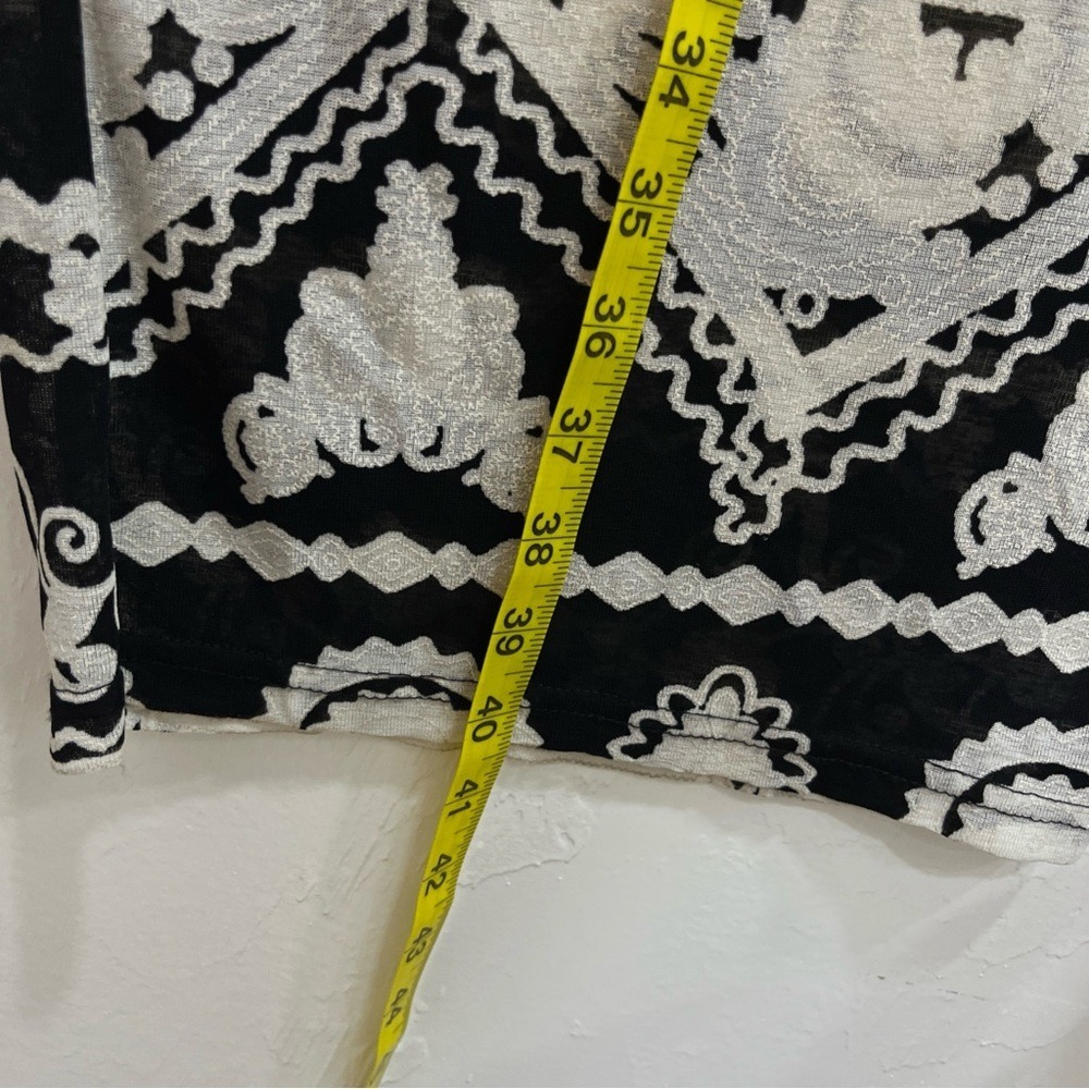 Lulus Wide Leg Pants Womens Small Black White Good Boho Geometric Floral Print - Picture 6 of 12